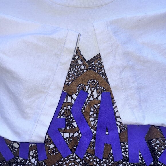 CAESARS Vintage Short Sleeve T-Shirt Unisex One Size White Cotton Graphic Design - Picture 11 of 11